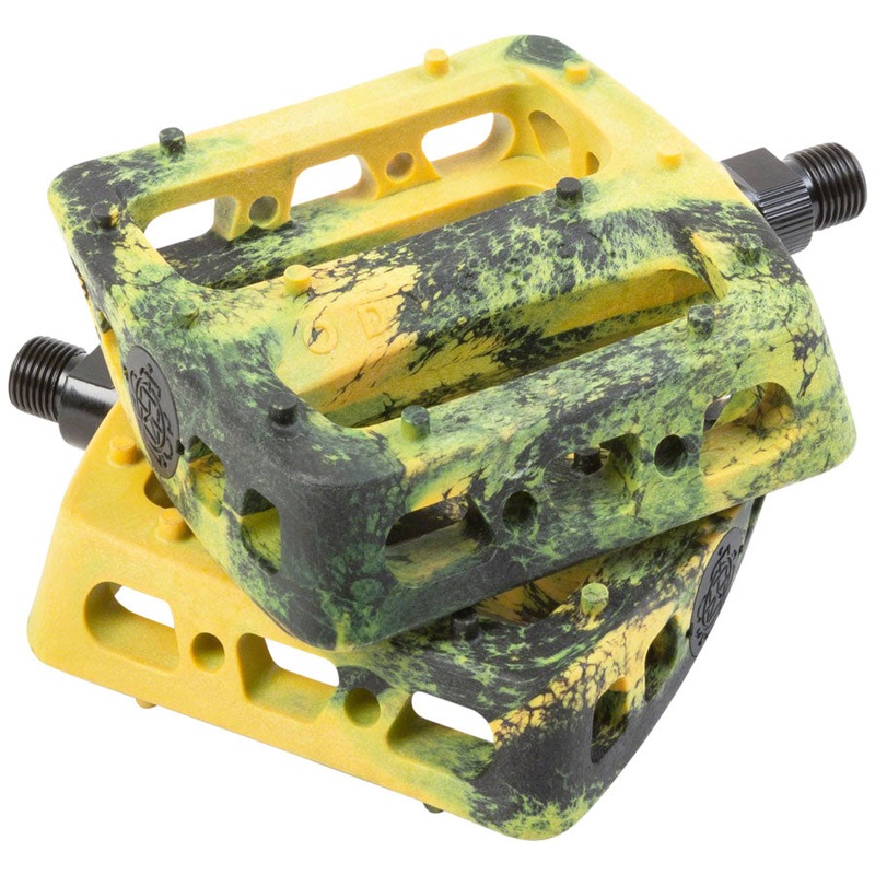 Odyssey Twisted Pro PC Pedals - Platform Composite/Plastic 9/16" Mustard/BLK Swirl