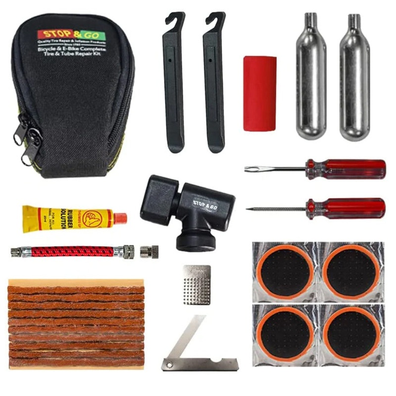 Stop & Go, 100 Repr & Infl Kit 27 Pcs. E-Bike Tire & Tube Repair  Tubetireca