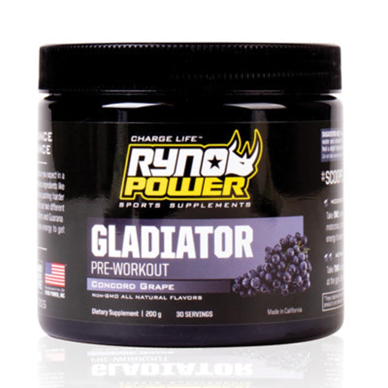 Ryno Power,Gladiator 30 Serving,Concord Grape Gladiator Drink Mix  Nutrition