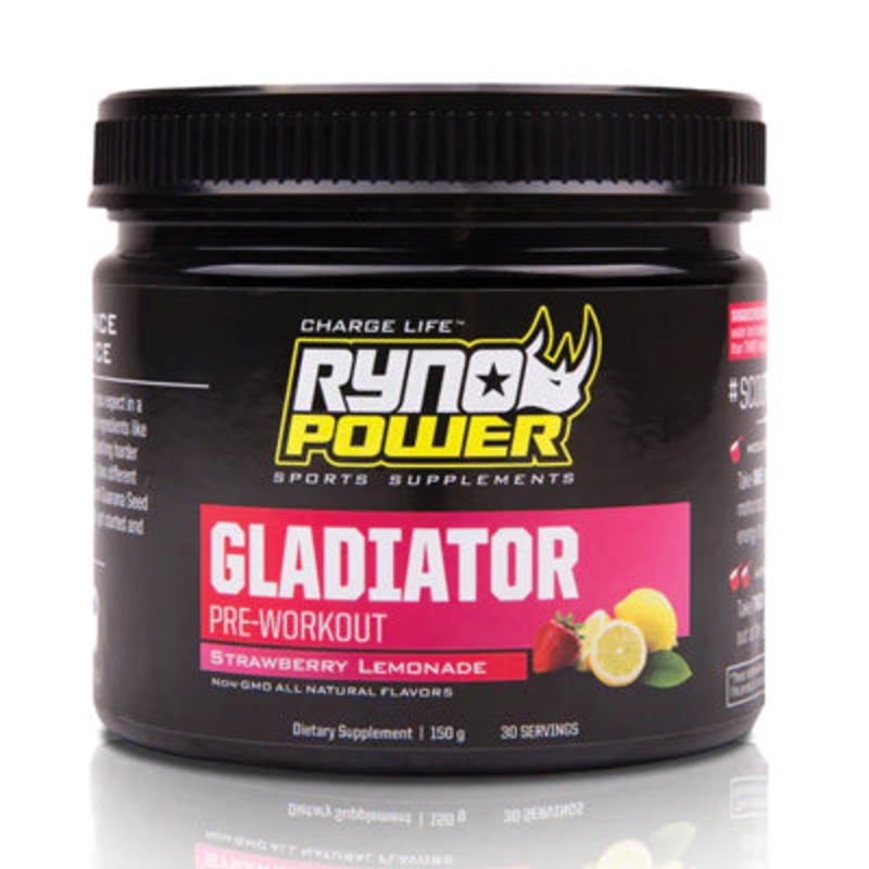 Ryno Power,Gladiator 30 Serving,Strawberry Lemonade Gladiator Drink Mix  Nutrition