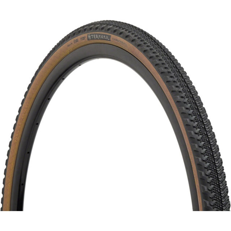 Teravail Cannonball Tire - 700 x 42 - Tubeless, Folding, Tan, Durable, Fast Compound