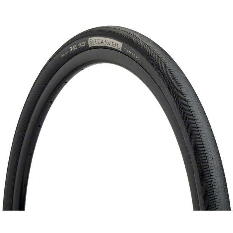 Teravail Rampart Tire - 700 x 42, Tubeless, Folding, Black, Light and Supple, Fast Compound