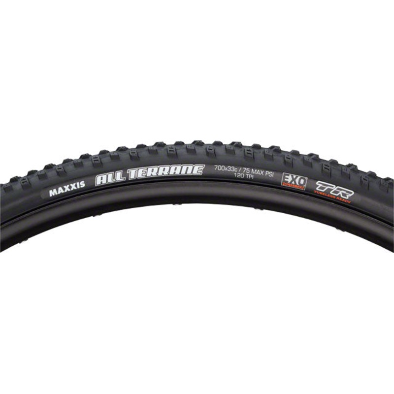Maxxis All Terrane Tire - 700 x 33, Tubeless, Folding, Black, Dual, EXO ,120tpi
