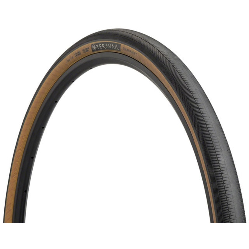 Teravail Rampart Tire - 700 x 42, Tubeless, Folding, Tan, Light and Supple, Fast Compound