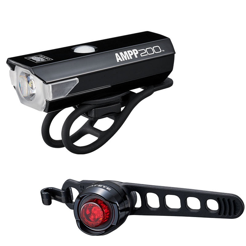Cateye Lampset AMPP200/ORB RC HL-EL042/LD160RC Combo Cycling Lights
