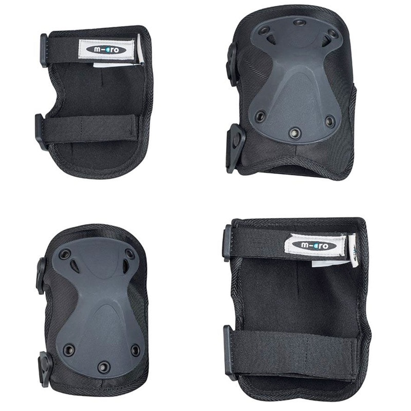 Micro Kids Knee Elbow Pads Black Medium