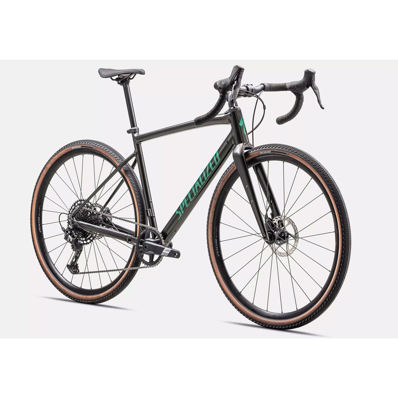 2025 Specialized Diverge Comp E5, Unisex Gravel/Adventure Bike, Gloss Metallic Obsidian/Metallic Pine Green