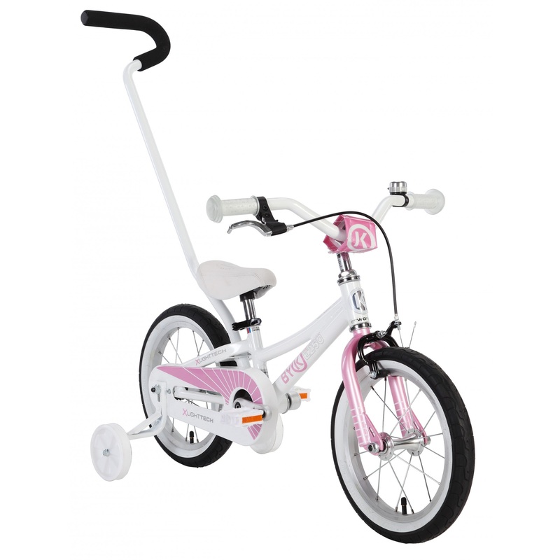 BYK E250 Girl's Bike, White Pink - Rider height: 85-102cm