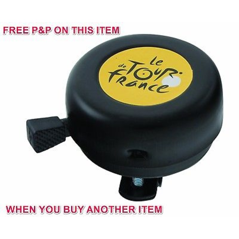 "LE TOUR DE FRANCE LIGHTWEIGHT BLACK TRADITIONAL CYCLE BELL THAT FITS MOST BIKE