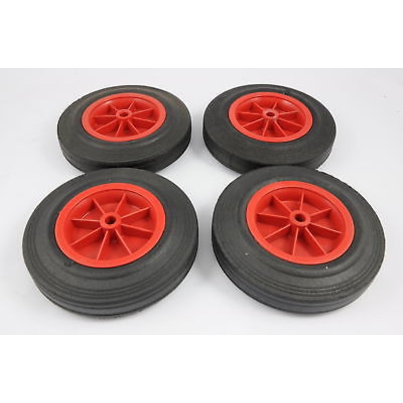 SET OF FOUR 8" WHEELS TRUCK,TRAILER,GOKART,TROLLEY,WHEELIE BIN,SCHOOL PROJECT
